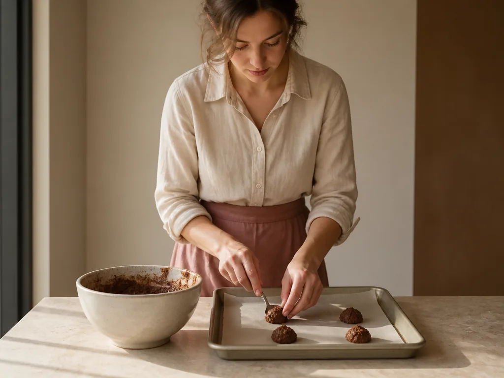 Mains brisant une fine couche dorée de croustillant praliné sur un dessert